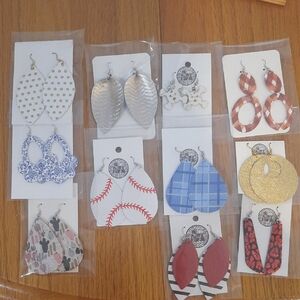 11 Unique Leather Earring Set